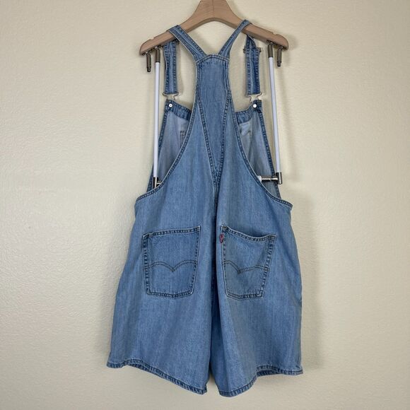 Levi's Vintage Two Horse Brand Denim Women Size XL Shortalls Bib Overalls Shorts - Picture 6 of 8